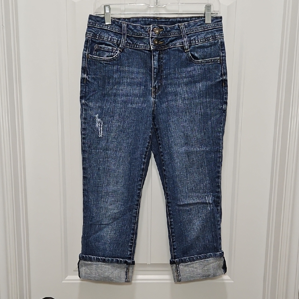 Axcess Dark Stretch Relaxed Fit Blue Cropped Jeans